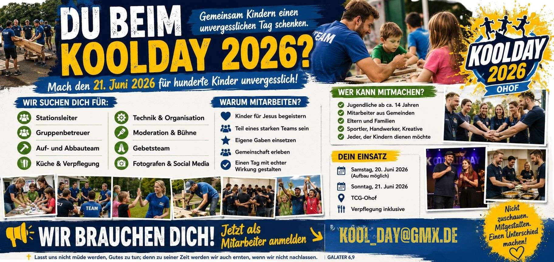 Melde dich jetzt an unter kool day@gmx.de – TCG-Ohof